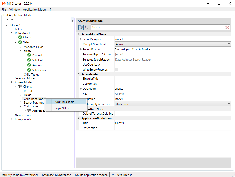 Adding Root Tables