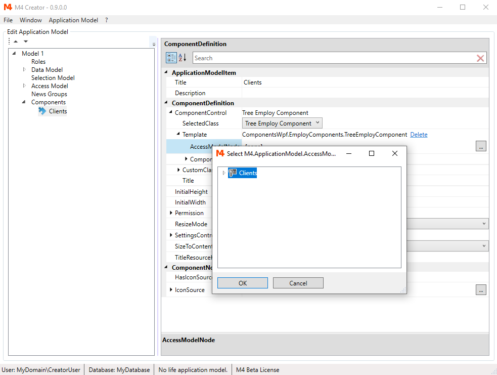 Select Clients AccessModelNode