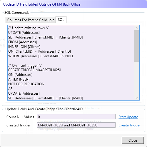 SQL tab